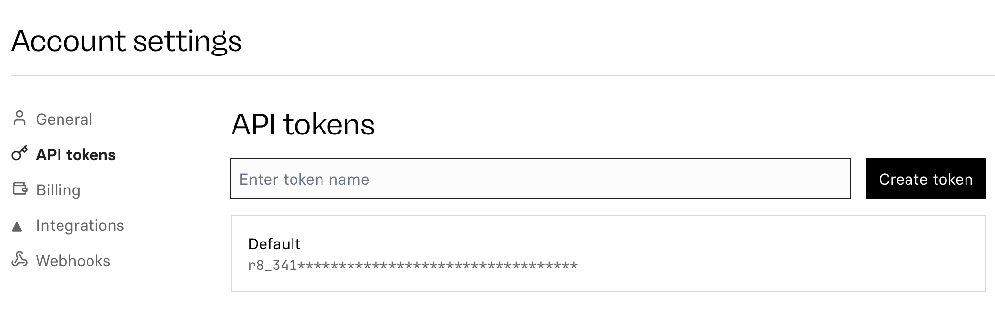 generate a new API token